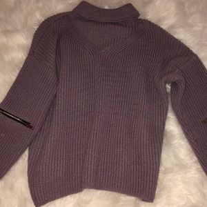 Long sleeve side zip sweater
